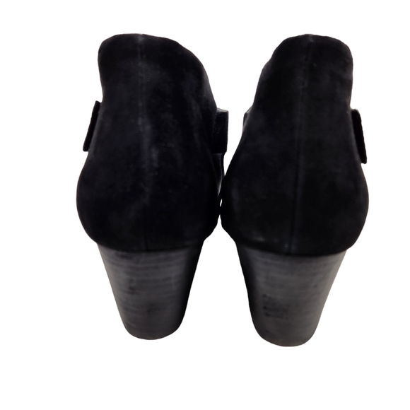 Eileen Fisher Iris Black Suede Leather Chunky Heel Ankle Bootie Women's Size 7.5 - Picture 9 of 13